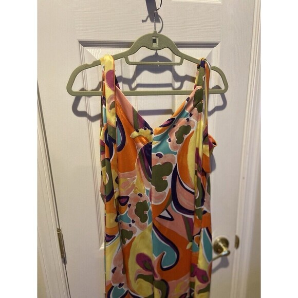 MSK Jumpsuit Womens Printed Hi-Low Wide Leg Medium Psychedelic Outfit Retro - Picture 8 of 14